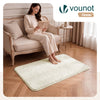 Tapis de salon poils ras doux antiderapant 80x150cm uni crème - vounat.shop
