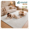 Tapis de salon poils ras doux antiderapant 200x300cm uni crème - vounat.shop