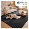 Tapis de salon poils ras doux antiderapant 200x300cm uni anthracite - vounat.shop