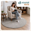 Tapis de salon poils ras doux antiderapant ф120cm uni gris - vounat.shop