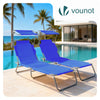 Lot de 2 chaise longue pliante avec pare soleil bleu - vounat.shop