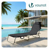 Chaise longue pliante avec pare soleil noir - vounat.shop