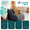 Escalier pour chien et chat en mousse haute densite et housse lavable 40x40x30cm gris - vounat.shop