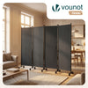 Paravent interieur separateur avec roue 4 panneaux autoportant pliable 228x 30 x 171 cm Anthracite - vounat.shop