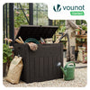 Coffre de Rangement Exterieur 126L en PP 56x43x53CM Style Polyrotin Marron - vounat.shop