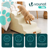 Escalier pour chien et chat en mousse haute densite et housse lavable 72x40x50cm beige - vounat.shop