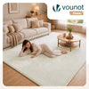 Tapis de salon poils ras doux antiderapant 200x300cm uni crème - vounat.shop