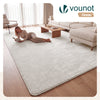 Tapis de salon poils ras doux antiderapant 240x340cm uni crème - vounat.shop