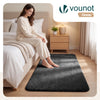 Tapis de salon poils ras doux antiderapant 120x160cm uni anthracite - vounat.shop
