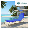 Chaise longue pliante avec pare soleil bleu - vounat.shop