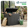 Coffre de Rangement Exterieur 126L en PP 56x43x53CM Style Polyrotin Noir - vounat.shop