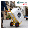 Diable pliant chariot de transport avec roue pneumatique charge 200kg jaune - vounat.shop