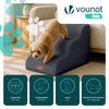 Escalier pour chien et chat en mousse haute densite et housse lavable 57x40x40cm gris - vounat.shop