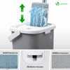 Balai microfibre et Seau Essoreur avec 6 serpillères Réutilisables Balai Plat Double compartiment gris - vounat.shop