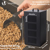 Reservoir a granules rangement pellets avec roulettes 45kg 36x36x76cm noir - vounat.shop