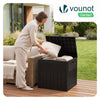 Coffre de Rangement Exterieur 126L en PP 56x43x53CM Style Polyrotin Marron - vounat.shop