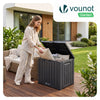 Coffre de Rangement Exterieur 126L en PP avec Système de Verrouillage 56x44x53CM Anthracite - vounat.shop