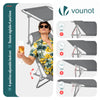 Lot de 2 chaise longue pliante avec pare soleil gris - vounat.shop