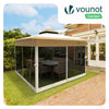 Tonnelle de jardin exterieure pliable avec moustiquaire 3.6x3.6m beige - vounat.shop