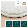 Tapis de salon poils ras doux antiderapant ф200cm uni crème - vounat.shop