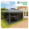 Tonnelle de jardin exterieure pliable avec moustiquaire 3.6x3.6m gris - vounat.shop