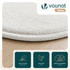 Tapis de salon poils ras doux antiderapant ф200cm uni crème - vounat.shop