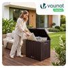 Coffre de Rangement Exterieur 126L en PP avec Système de Verrouillage 56x44x53CM Marron - vounat.shop