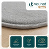 Tapis de salon poils ras doux antiderapant ф200cm uni gris - vounat.shop