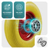 Lot de 4 Roue increvable 4.80/4.00-8 en PU pour brouette diable alesage 20mm 392x92 mm Jaune - vounat.shop