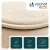 Tapis de salon poils ras doux antiderapant ф200cm uni beige - vounat.shop