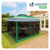 Tonnelle de jardin exterieure pliable avec moustiquaire 3.6x3.6m vert - vounat.shop