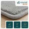 Tapis de salon poils ras doux antiderapant 60x180cm uni gris - vounat.shop