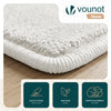Tapis de salon poils ras doux antiderapant 60x180cm uni crème - vounat.shop