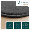 Tapis de salon poils ras doux antiderapant ф200cm uni anthracite - vounat.shop