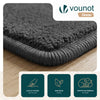 Tapis de salon poils ras doux antiderapant 60x180cm uni anthracite - vounat.shop