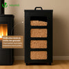 Reservoir a granules rangement pellets avec roulettes 55kg 36x36x76cm noir - vounat.shop