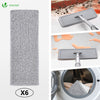 Balai microfibre et Seau Essoreur avec 6 serpillères Réutilisables Balai Plat Double compartiment gris - vounat.shop