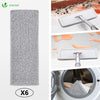 Balai microfibre et Seau Essoreur avec 6 serpillères Réutilisables Balai Plat Double compartiment blanc - vounat.shop