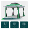 Tonnelle de jardin exterieure pliable avec moustiquaire 3.6x3.6m vert - vounat.shop