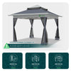 Tonnelle de jardin exterieure pliable avec moustiquaire Pop up 3.6x3.6m gris - vounat.shop