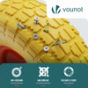 Lot de 4 Roue increvable 3.5-4 en PU pour brouette diable alesage 16mm 260x85mm Jaune - vounat.shop