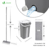 Balai microfibre et Seau Essoreur avec 6 serpillères Réutilisables Balai Plat Double compartiment gris - vounat.shop