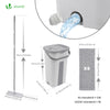 Balai microfibre et Seau Essoreur avec 6 serpillères Réutilisables Balai Plat Double compartiment blanc - vounat.shop