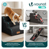 Escalier pour chien et chat en mousse haute densite et housse lavable 57x40x40cm noir - vounat.shop