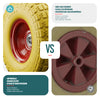 Lot de 4 Roue increvable 3.5-4 en PU pour brouette diable alesage 16mm 260x85mm Jaune - vounat.shop