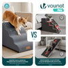 Escalier pour chien et chat en mousse haute densite et housse lavable 72x40x50cm gris - vounat.shop