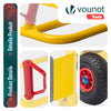 Diable pliant chariot de transport avec roue pneumatique charge 200kg jaune - vounat.shop