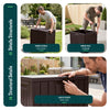 Coffre de Rangement Exterieur 126L en PP avec Système de Verrouillage 56x44x53CM Marron - vounat.shop