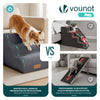 Escalier pour chien et chat en mousse haute densite et housse lavable 57x40x40cm gris - vounat.shop