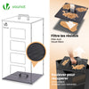 Reservoir a granules rangement pellets avec roulettes 55kg 36x36x76cm noir - vounat.shop
